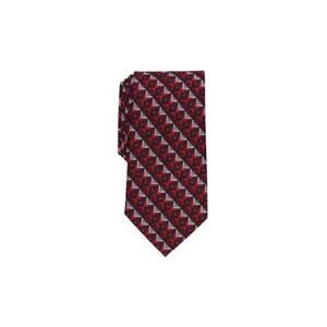Perry Ellis Mens Chandler Geometric Print Necktie Red 14680